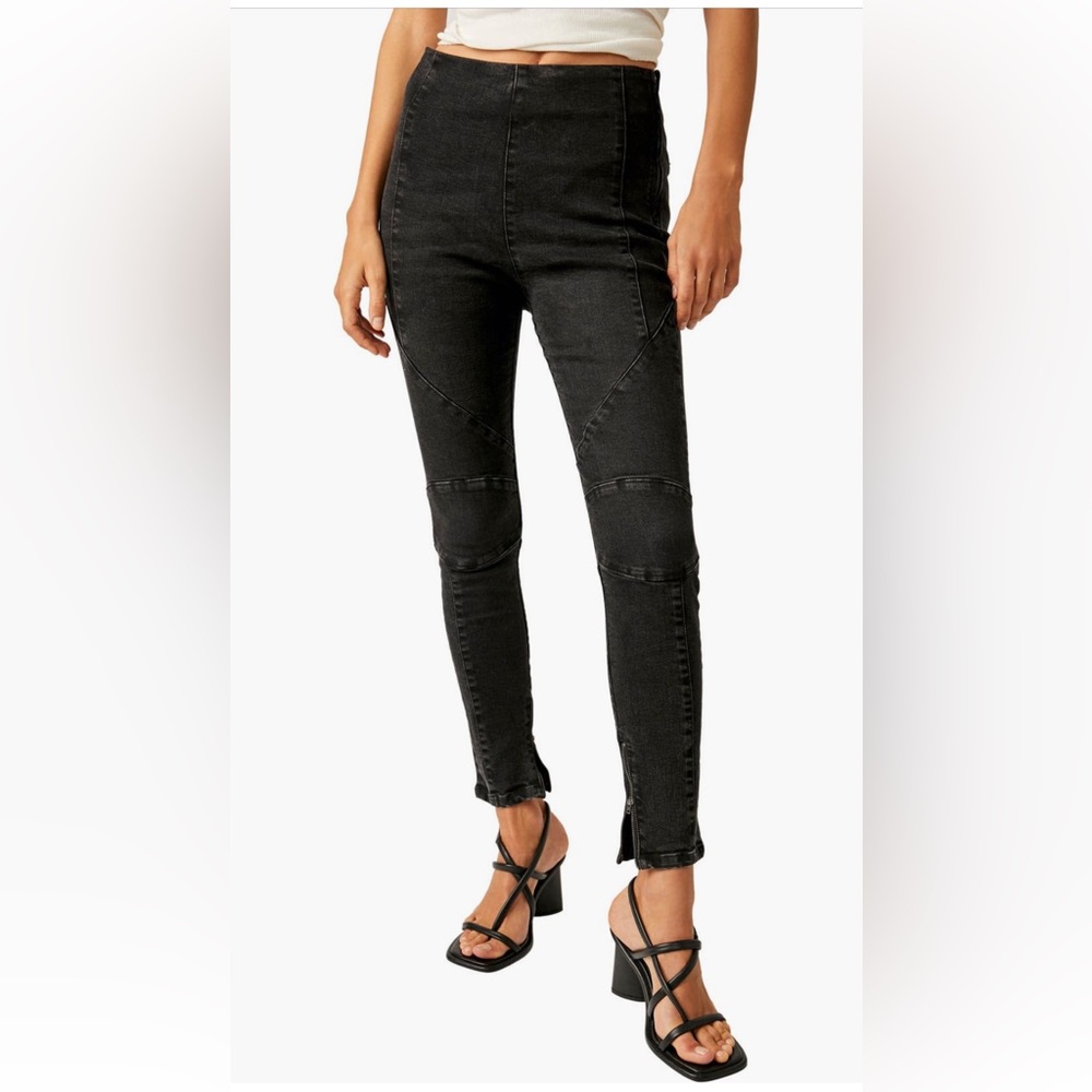Free People Bella Moto Skinny Jeans